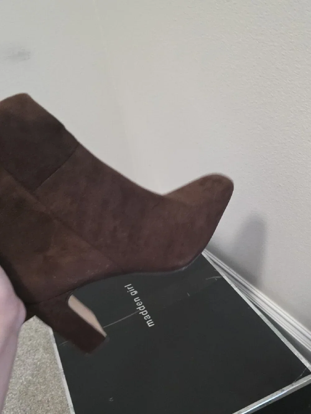 Madden Girl Dark Brown Suede Over-the-Knee Block Heel Boots